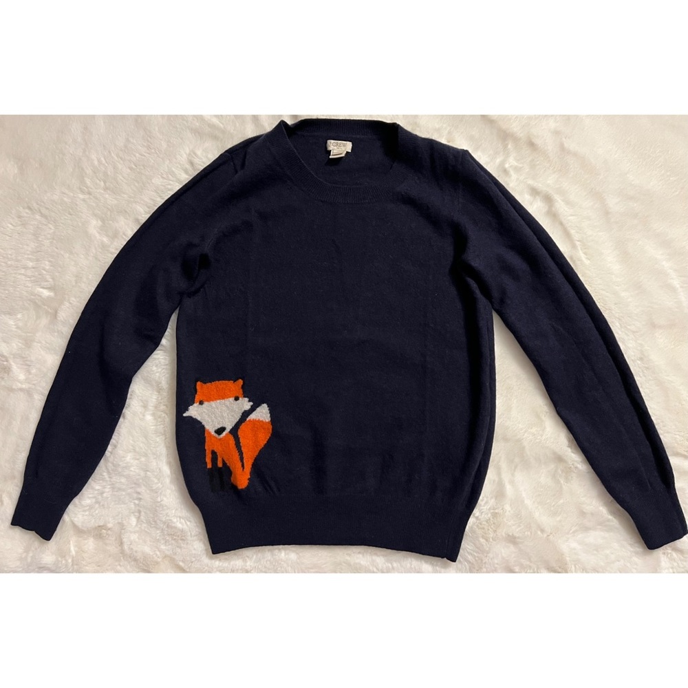 J.CREW, FOX NAVY BLUE SWEATER, WOMEN, SMALL